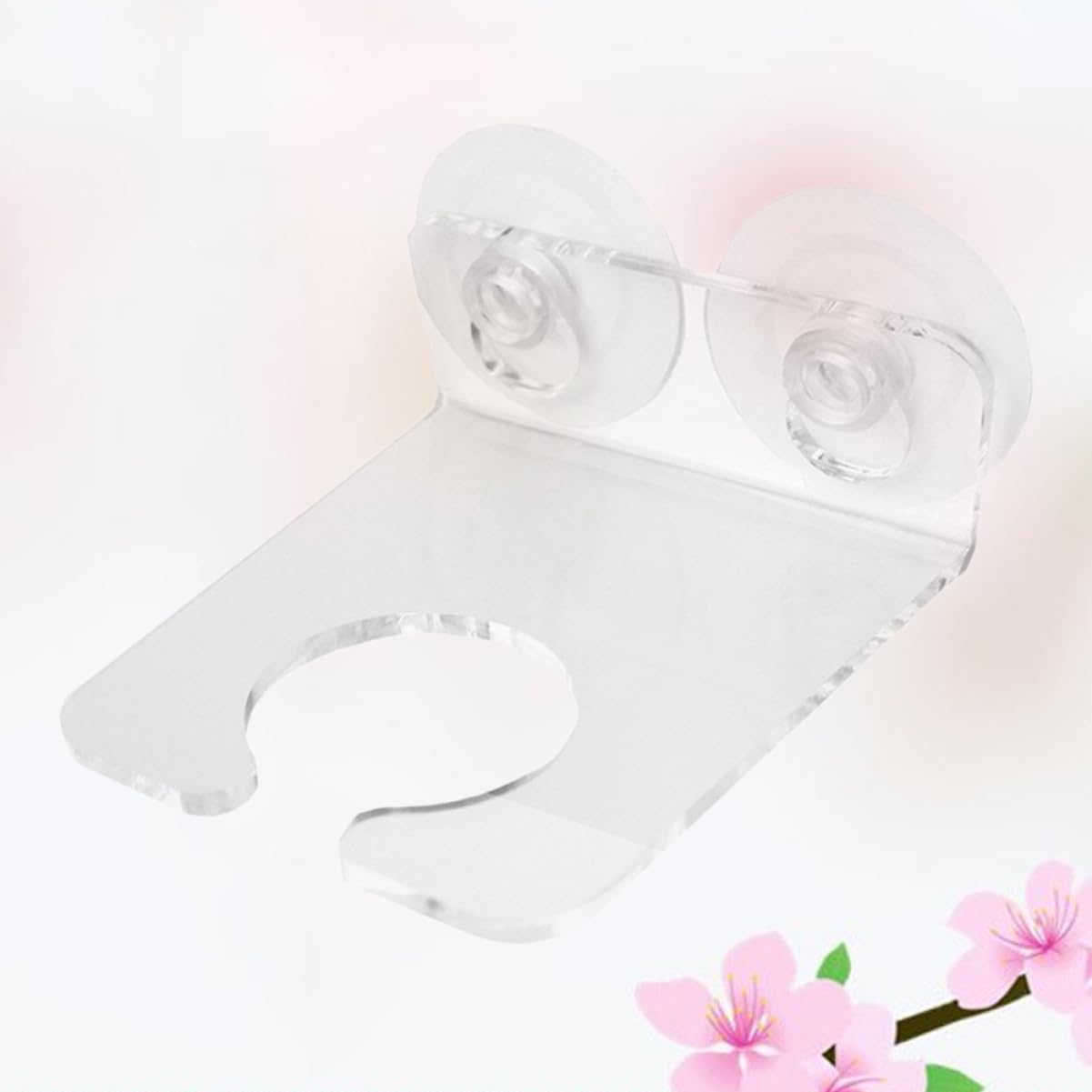 Cabilock Transparent Acrylic Single Wine Glass Rack with Powerful Suction Cup Holder for Bathroom and Spa Relaxation Design for Glossy Surfaces