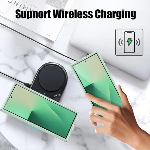 Image of Magnetic Case Plastic for Samsung Galaxy Z Fold 7 5G Compatible with MagSafe, Shockproof Phone Bumper Cover, Anti-Scratch Clear Back (White Clear)