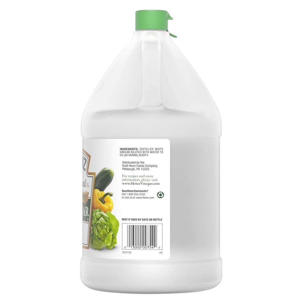 Heinzs All Natural Distilled White Vinegar, 5% Acidity, 1 Gallon (2 Pack)
