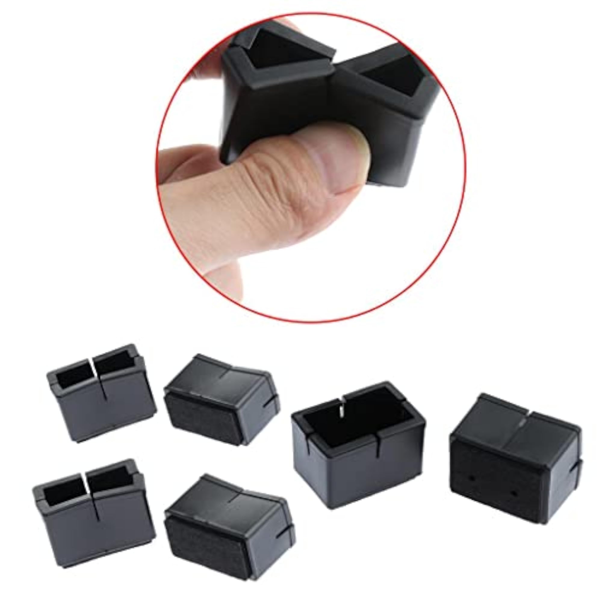 Silicone Caps Felt Pads for Rectangle Chair Legs, 10Pcs
