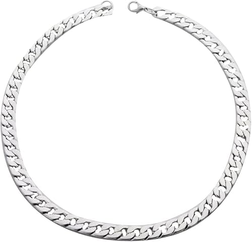 DAXWEV Men 925 Sterling Silver Plated Curb 20'' Link Curb