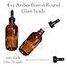(Pack of 12) 4 oz. Amber Boston Round with Black Glass Dropper