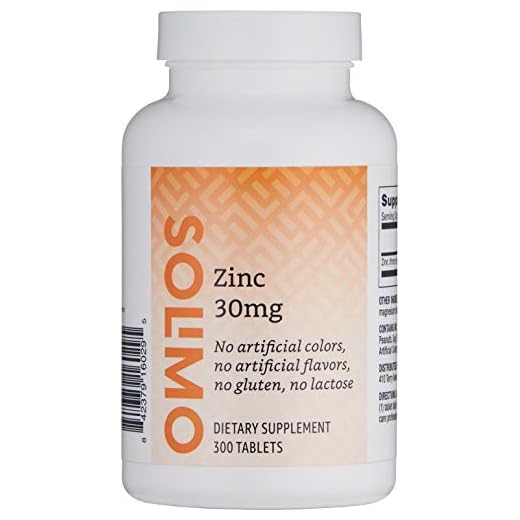 Amazon Brand - Solimo Zinc 30mg, Unflavored, 300 Tablets, Ten Month Supply