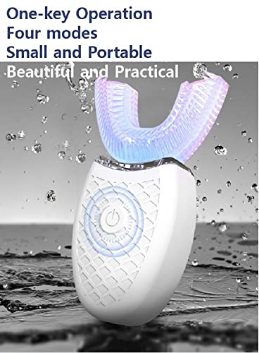 Ceqcin Adult Sonic Electric Toothbrush Set, U-Shaped Toothbrush 4 Modes, Built-In Smart Timer, Teeth Whitening,Hands Free Toothbrush(Pink) #TOP1