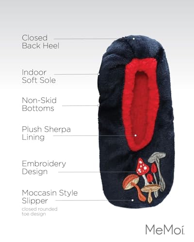 MeMoi Women's Shrooms Sherpa Lined Slippers3