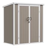 NOVIRE 5x3 ft Outdoor Storage Shed with Floor, All-Weather...