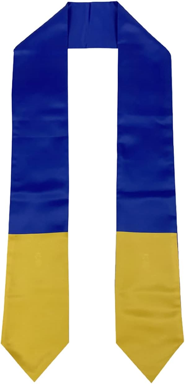 Ukraine Ukrainian Flag Graduation Stole/Sash/Scarf, Yellow, Blue, 70 x 5 inches