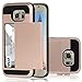 Galaxy S6 Case, EC™ Samsung Galaxy S6 Wallet Case, Hybrid High Impact Resistant Protective Shockproof Hard Shell with Card Holder Slot Cover for Samsung S6 (Rose Gold)