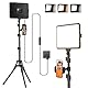 Video Licht Set, 2-Pack 25x20 cm 15 W LED Studio Fotolicht, Dimmbares 2800–6500K Kamera Licht für Video/Streamen von Selfies/Porträts im Innenbereich, Licht mit 160cm Stativ/TypC Adapter (1-Pack)