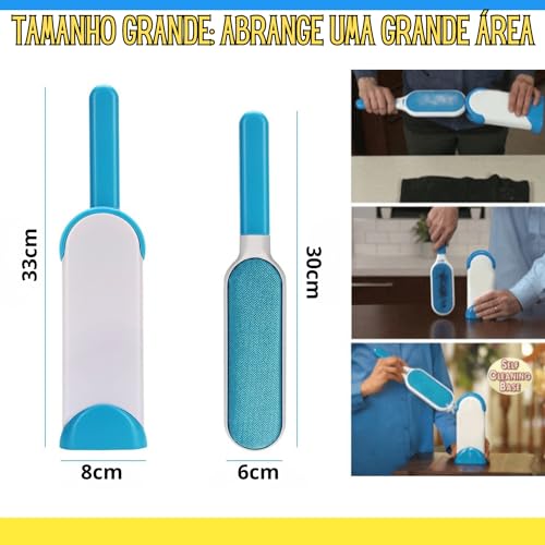 Removedor De Pelos De Cães E Gatos Estofado Roupa Rolo Tira Pelo Escova Mágica