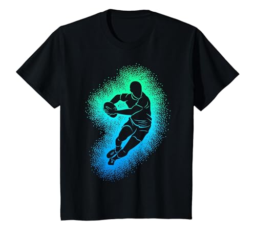 Rugby Homme Enfant T-Shirt, Enfant, Noir, 12 Ans