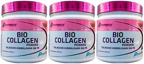 Colágeno Hidrolisado Tipo 1 Bio Collagen Powder Frutas Tropicais Performance Nutrition 300 g Kit 3 U
