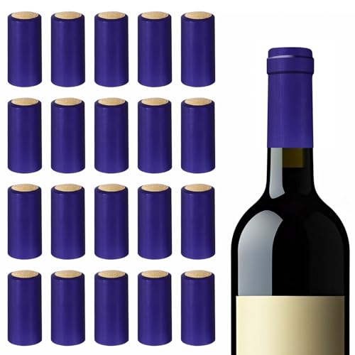 PATIKIL Gorro Termocontraíble De PVC 30x60mm 120 Piezas Sellador De Botellas Gorros Termocontraíbles Para Vino Para Bodegas Uso Doméstico Fiestas Botellas De Aceite Azul