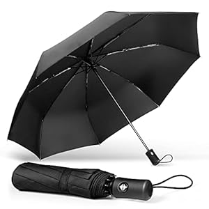 TechRise Umbrella, Classic Windproof Automatic Folding Compact Travel Umbrella One Button Auto Open and Close