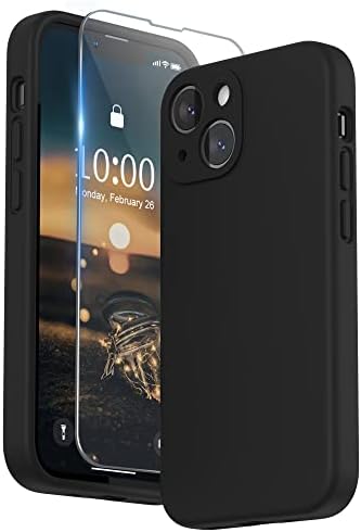 SURPHY Silikonowe Etui do iPhone 13 mini z Ochraniacz Ekran, Case Pokrowiec do iPhone 13 mini z Ochraniacz Aparatu, etui na telefon iPhone 13 mini 5.4 Cala 2021, Liliowy fiolet