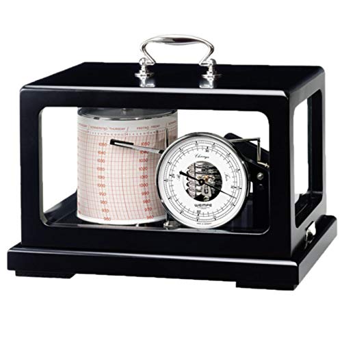 Wempe Trommelbarograph in schwarzem Holzgehäuse mit Zusatzanzeige Cover