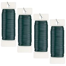 Aisoso 4 Pack Floral Wire, 131 Yards Paddle 22 Gauge Florist Wire Green for Wreath Making Craft, Floral Flower Arrangements and DIY Crafts, Garland