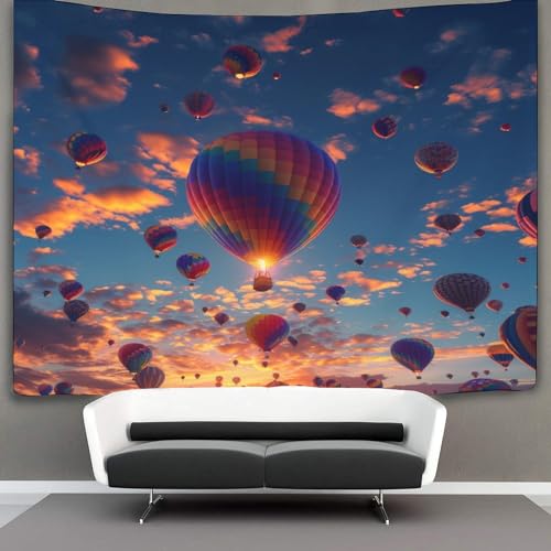 CWBNA0RBN 3D Druck Hot Air Balloon Wandteppiche Poster Ornament Wandbehang Wandteppich Wanddeko Wandbehang Für Schlafzimmer Wohnzimmer Wohnheim Tapisserie 70cmx100cm
