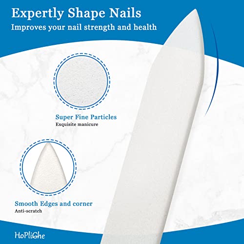 Hoplighe Crystal Glass Nail File, Double Sided Nail Art Files For Natural Nails And Acrylic Nails Professional Manicue Tools And Supplies For Nail Care, Whashable Lifetime Nail Filer #TOP5