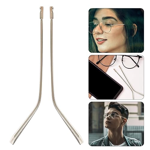 OSALADI Replacement Glasses Legs 1 Pair Glasses Replacement Arms Metal Eyeglass Arms Legs Temple Eyewear Frame Temple Universal Sunglasses Arm Legs Repair Part for Thin Eyeglass Golden - Thumbnail 2