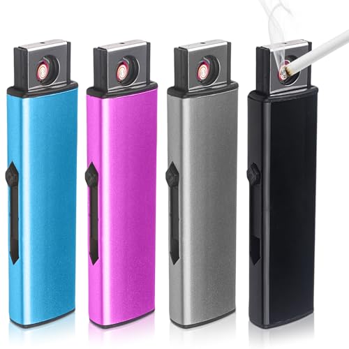 4 Stück Sturmfeuerzeug Elektronisches Feuerzeug, USB Feuerzeuge Lichtbogen-Feuerzeug doppelseitige Zündung Wiederaufladbar für Küche, Grill, Camping(Rot + Schwarz + Blau + Silber) 4 Stück Sturmfeuerzeug Elektronisches Feuerzeug, USB Feuerzeuge Lichtbogen-Feuerzeug doppelseitige Zündung Wiederaufladbar für Küche, Grill, Camping(Rot + Schwarz + Blau + Silber)