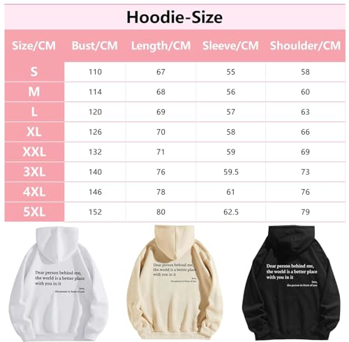 You Are Enough Hoodie, Dear Person Behind Me Sweatshirt Hoodie for Women Casual Letter Print Sleeve Pullover Gift – Bild 5