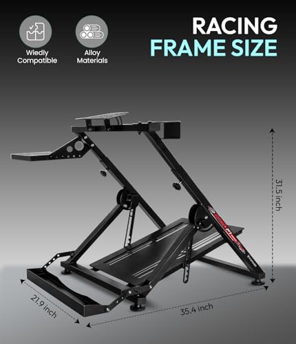Image of KAPAVER Halo-F1 Pro Steering Wheel Stand, portable & adjustable sim cockpit for Logitech G29 /G920 /G923 /G27 /G25, Thrustmaster T248 /T300RS /T150 /458 TX, Xbox, PS4 & PS5