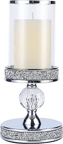 Bougeoirs avec couvercle en verre, bougeoirs ouragan magnétiques en métal doré et argenté, bougeoirs boule de cristal pour mariage, décoration d'intérieur Cover