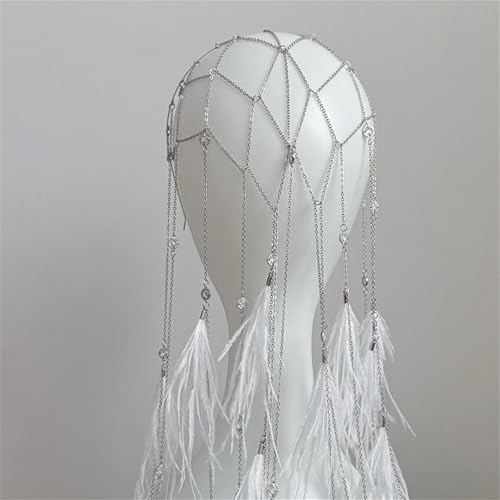Elegant Feathered Hairband Unique Feathered Hair Chain Accessory Suitable For Various Celebrations4
