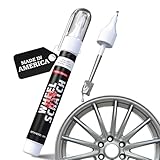 Wheel Scratch Fix® Silver Magic Car Scratch Remover Pen - Alloy Wheel Touch Up Paint Pen for Cars, Curb Rash Removal with Fast-Drying & Long-Lasting OEM Finish, Vehicles Rim Repair Paint for Chip (Light Silver (Pen Only))