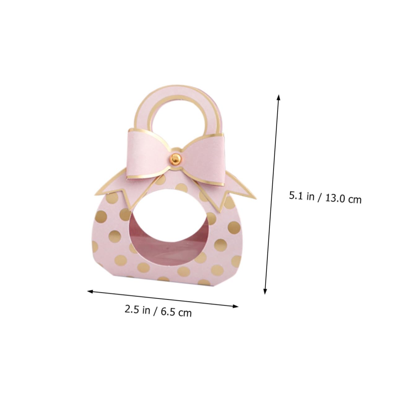 BESPORTBLE 50 Pezzi Souvenir Box Manico e Fiocco Elegante in Carta Rosa 6,5x3,5x13 Cm per Nozze e Party