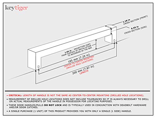 8 Inch Square Rectangle Flat Shape Stainless Steel Modern Contemporary Entry Door Handle Towel Bar Pull Shower Glass Sliding Barn Door Interior Exterior Door Pull Push Chrome Mirror Polish Finish #TOP1