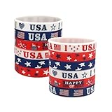 YARNOW 12 Stück Teiliges Silikonarmband mit Flaggenmotiv Leichte Komfortable Independence Day...