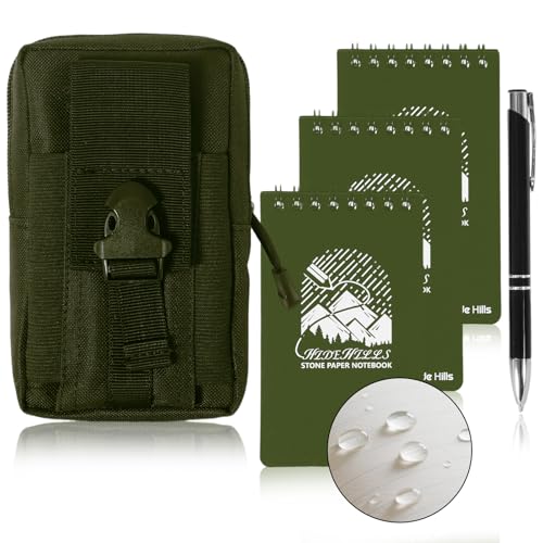 Waterproof Spiral Notebook 3x5 with Pen & Bag