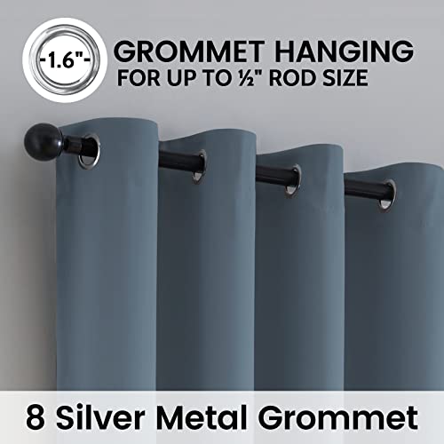 Image of SimpleHome Stone Blue 100% Blackout Curtains Room Darkening Living Room 96L