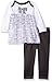 BON BEBE Girls' 2 Piece Tulle Dress Set with Lap Shoulder Opening and Jeggings, Zebra Bow, 3-6 Months