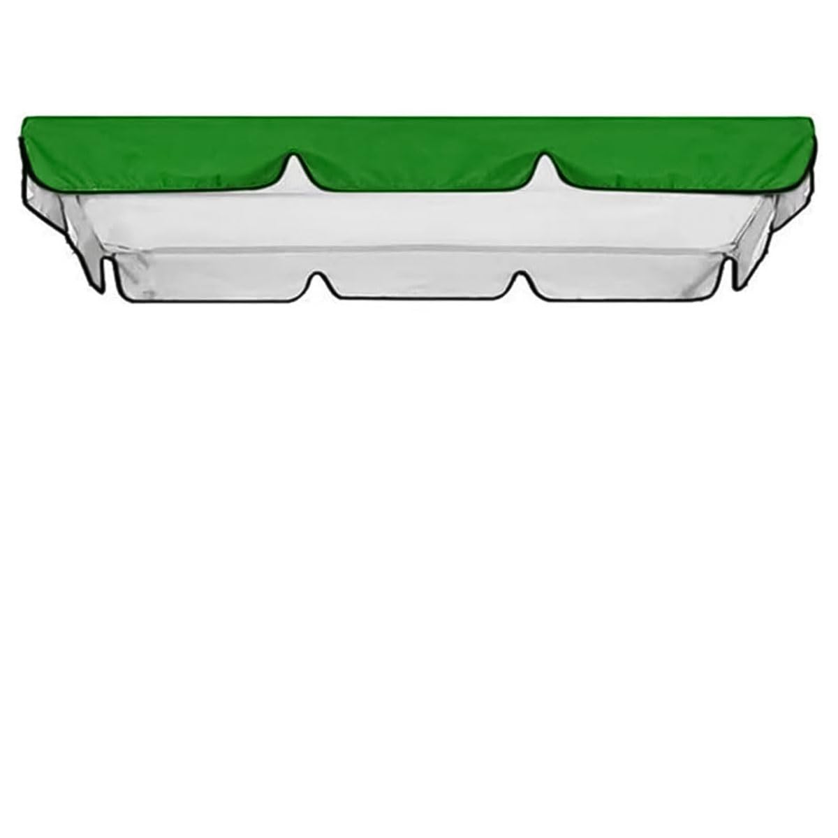 Telo di Ricambio per Altalena da Veranda, 164 x 114 x 15 cm, Copertura per Altalena da Giardino, Resistente ai Raggi UV, Parasole per 2 o 3 Posti, Antipolvere, per Uso Esterno, Verde