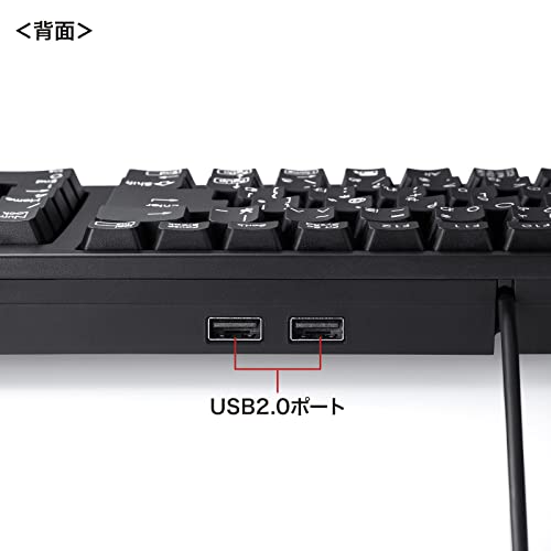 サンワサプライ USBハブ付コンパクトキーボード SKB-KG2UH2BK ブラック テンキーあり