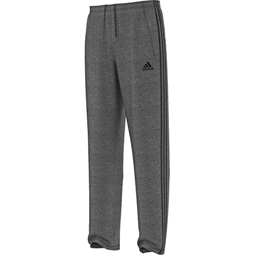 adidas Performance Men's 3 Stripe Essential Fleece Pants, Dark Solid Grey, Large