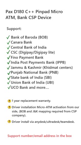 Image of Pax D180 C++ Pinpad Micro ATM, Bank CSP Device