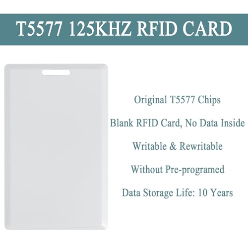 12 PCS T5577 Thick Smart Cards, Contactless 125khz RFID Rewritable Proximity Clamshell Weigand Prox Card, Compatible with 1386 1326 H10301 Format Readers and Keyless Entry Access Control Systems