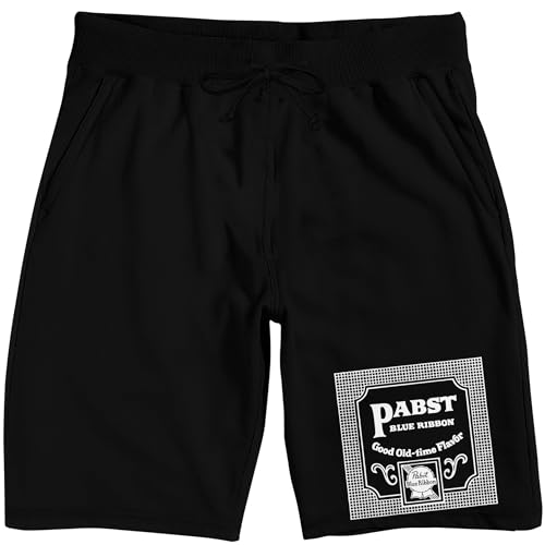 Pabst Blue Ribbon Good Old-Time Flavor Men's Black Sleep Pajama Shorts