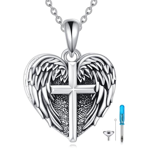Vadmans collier urne ailes argent sterling croix pendentif mémorial