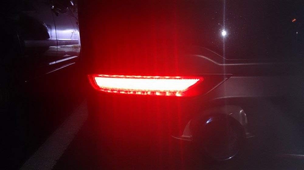 iJDMTOY Red Lens 72-SMD LED Bumper Reflector Lights Compatible With 2009-2018 Subaru Forester, Function as Tail, Brake & Rear Fog Lamps