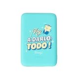 Mr. Wonderful Batería Externa Wireless Power Bank 5.000 mAh l Todo. Posibilidad de usar con cable y sin cable. Las ventosas permiten llevarla de forma cómoda y pegada a tu dispositivo