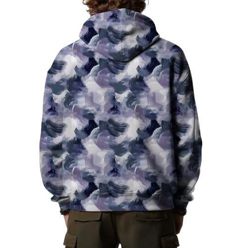 Men's Camo Hoodies Fashion Fall Camouflage Sweatshirts Long Sleeve Outdoor Pullover Hoodie with Kangaroo Pocket2