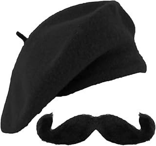 Juego de disfraz de gala de bigote y bigote de color negro, para hombre y mujer, color negro