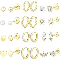 14K Gold - 12 Pairs