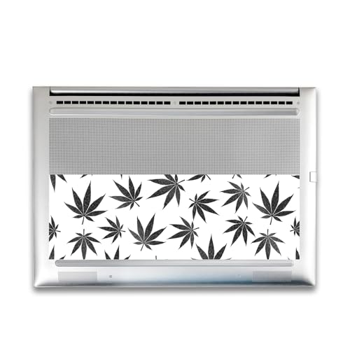 Image of Glossy Glitter Gaming Skin Compatible with HP Envy x360 16 inch (2023) - Pot Leaves Black - Premium 3M Vinyl Protective Wrap Decal Cover - Easy to Apply | Crafted in The USA by MightySkins