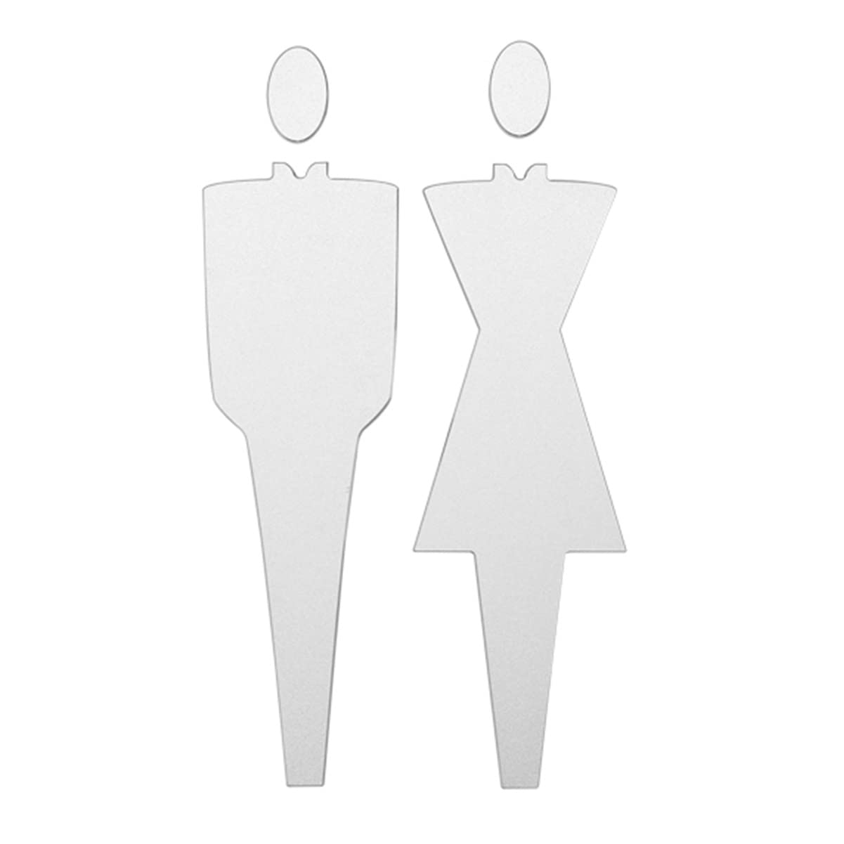 Juego de letreros for baño for hombres y mujeres, chapados en metal, multicolor, paquete de 2(Silver)
